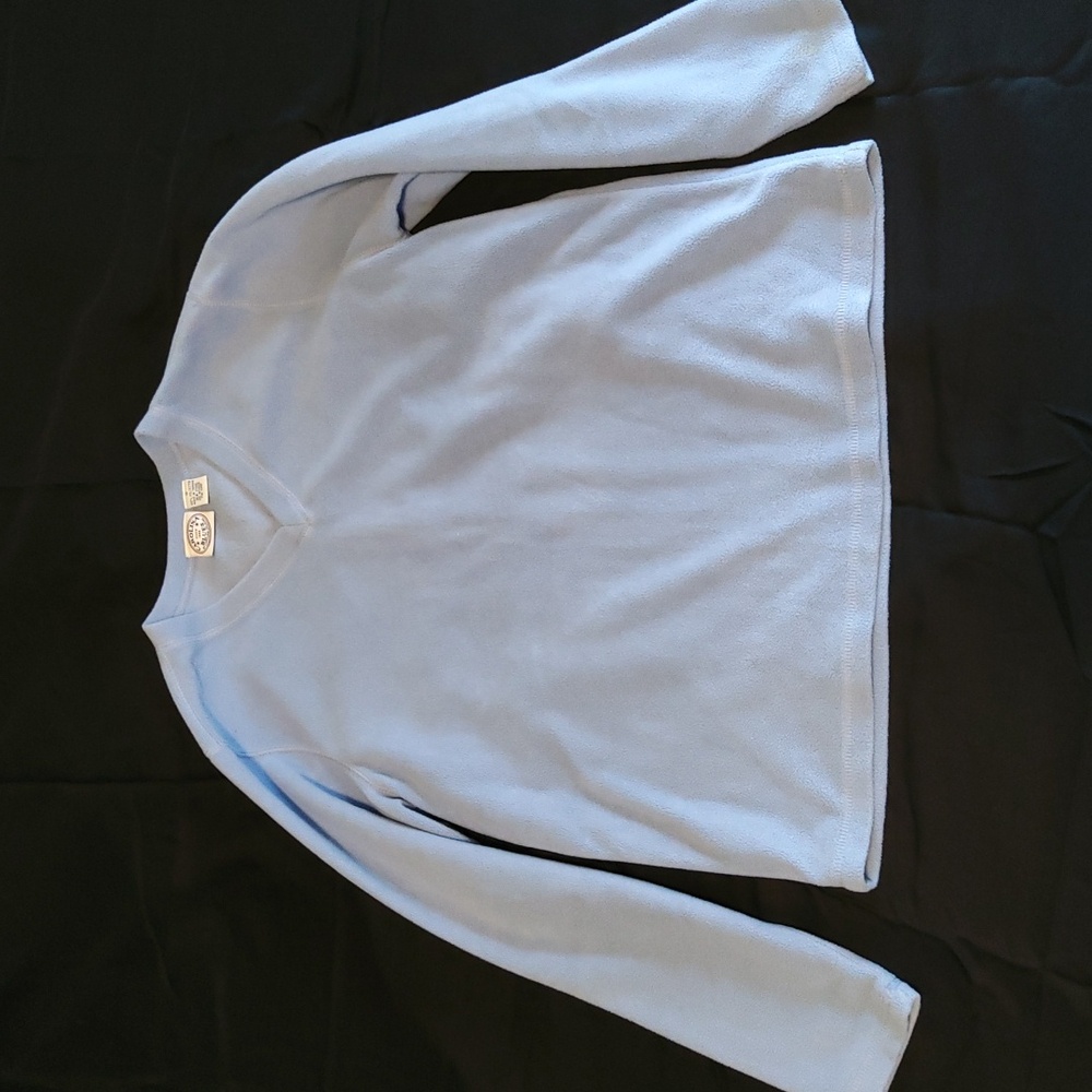 Carolina Blue V-Neck Fleece pullover Vintage Like New
